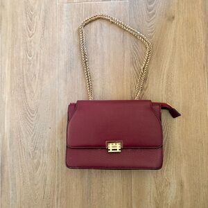 ✨ Authentic Florian Maroon Handbag with Gold Chain ✨